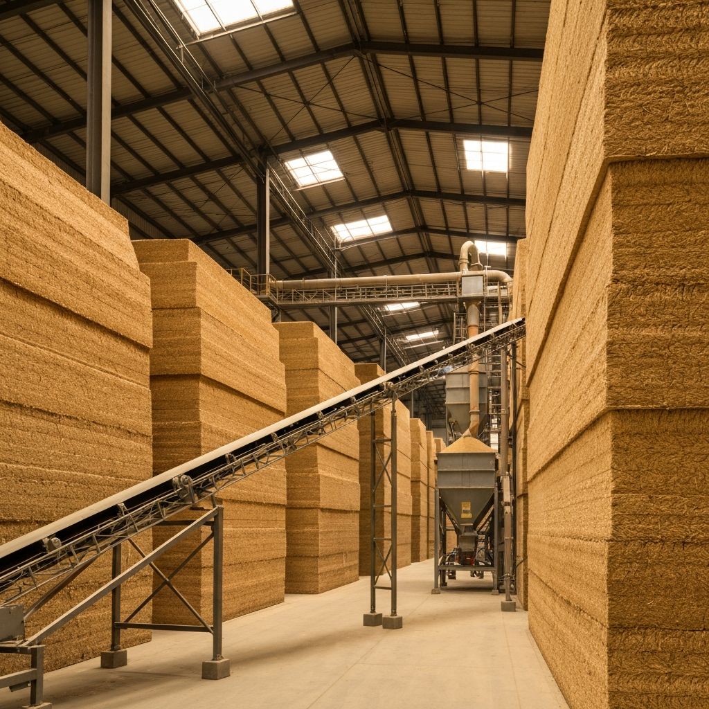 Interior de armazém de grãos